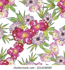 Abstract elegance seamless pattern with floral background