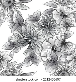 Abstrakte Eleganz, nahtloses Muster mit floralem Hintergrund