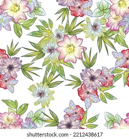 Abstract elegance seamless pattern with floral background
