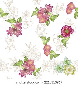 Resumen de la elegancia sin problemas con fondo floral