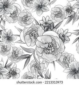 Abstract elegance seamless pattern with floral background