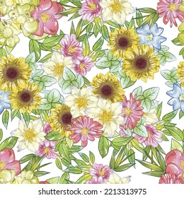 Resumen de la elegancia sin problemas con fondo floral