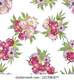 Abstract elegance seamless pattern with floral background