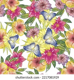 Resumen de la elegancia sin problemas con fondo floral