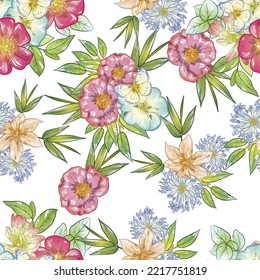 Resumen de la elegancia sin problemas con fondo floral
