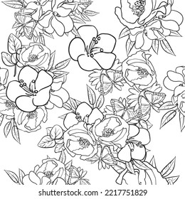 Abstract elegance seamless pattern with floral background