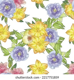 Abstract elegance seamless pattern with floral background