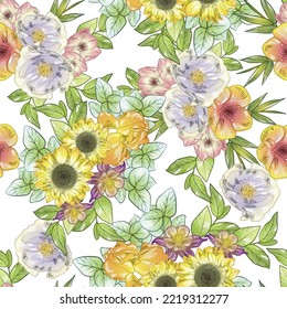 Abstract elegance seamless pattern with floral background