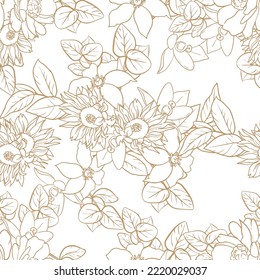 Abstract elegance seamless pattern with floral background