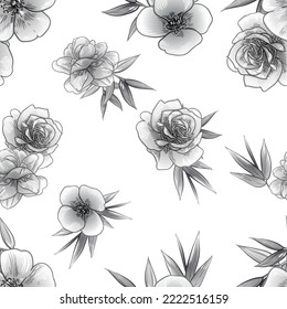 Abstract elegance seamless pattern with floral background