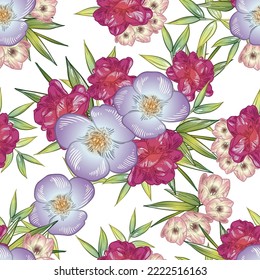 Abstract elegance seamless pattern with floral background
