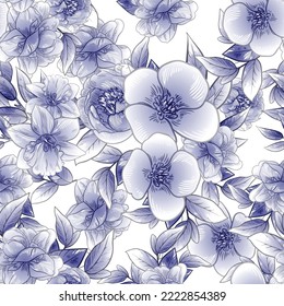Abstract elegance seamless pattern with floral background