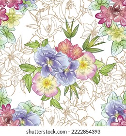 Resumen de la elegancia sin problemas con fondo floral