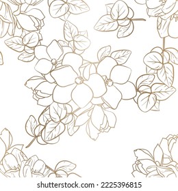 Abstract elegance seamless pattern with floral background