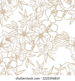 Abstract elegance seamless pattern with floral background