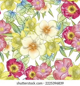 Resumen de la elegancia sin problemas con fondo floral