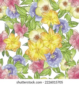 Abstract elegance seamless pattern with floral background