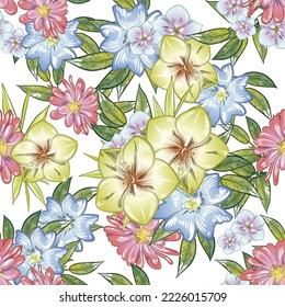 Abstract elegance seamless pattern with floral background