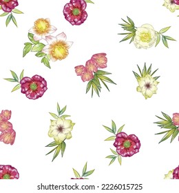 Abstract elegance seamless pattern with floral background