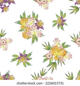 Abstract elegance seamless pattern with floral background