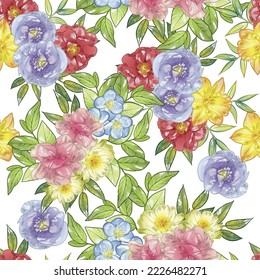 Abstract elegance seamless pattern with floral background
