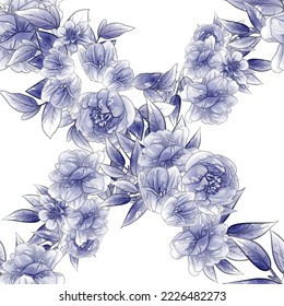 Abstract elegance seamless pattern with floral background