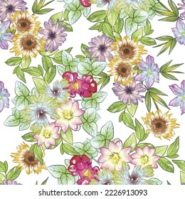 Abstract elegance seamless pattern with floral background