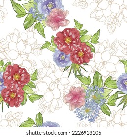 Resumen de la elegancia sin problemas con fondo floral