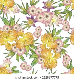 Abstract elegance seamless pattern with floral background