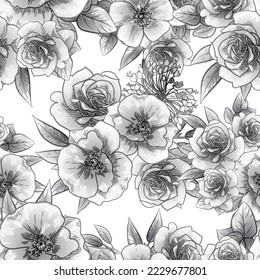 Abstract elegance seamless pattern with floral background