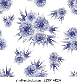 Abstract elegance seamless pattern with floral background