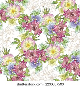 Resumen de la elegancia sin problemas con fondo floral