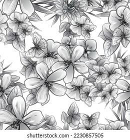 Abstract elegance seamless pattern with floral background