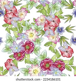 Abstract elegance seamless pattern with floral background
