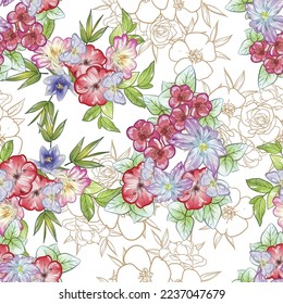 Resumen de la elegancia sin problemas con fondo floral