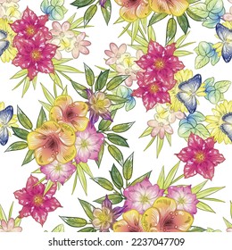 Abstract elegance seamless pattern with floral background