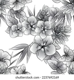 Abstract elegance seamless pattern with floral background