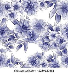Abstract elegance seamless pattern with floral background