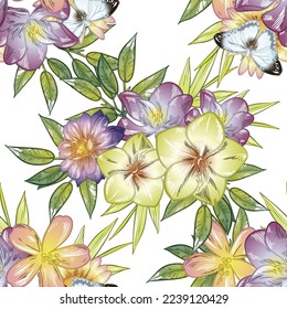 Abstrakte Eleganz, nahtloses Muster mit floralem Hintergrund