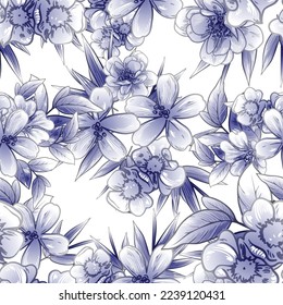 Abstract elegance seamless pattern with floral background