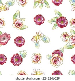Abstract elegance seamless pattern with floral background