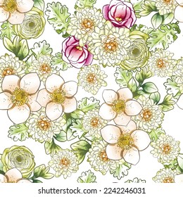 Resumen de la elegancia sin problemas con fondo floral