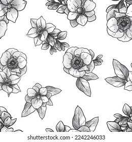 Abstract elegance seamless pattern with floral background