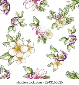 Resumen de la elegancia sin problemas con fondo floral