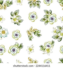 Abstrakte Eleganz, nahtloses Muster mit floralem Hintergrund
