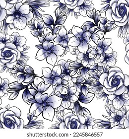 Abstract elegance seamless pattern with floral background