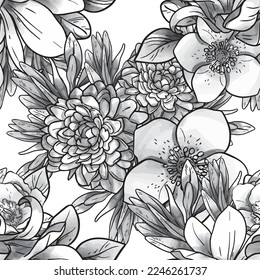 Abstract elegance seamless pattern with floral background