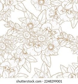 Abstract elegance seamless pattern with floral background
