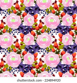 Abstract Elegance Seamless pattern with floral background