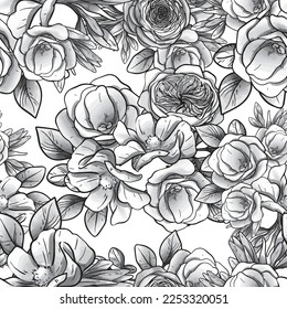 Abstract elegance seamless pattern with floral background